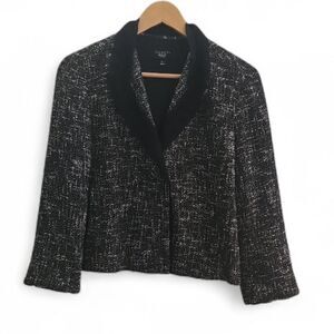 Talbots Tweed Jacket Sz 12P NWT Black White Petite Winter Blazer Special Event